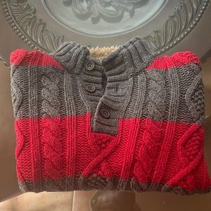 Boy's Gap Kid's red/gray Cableknit sweater (4-5)